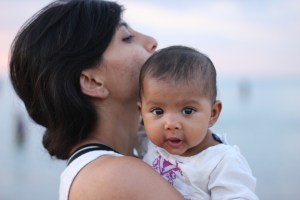 Asha and Chika at North beach in Chicago