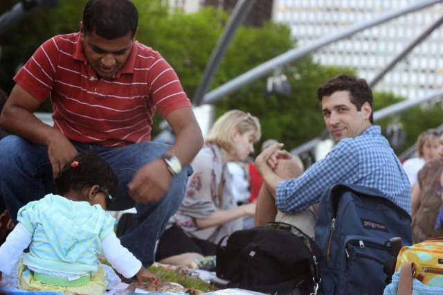 Picnic in Pritzer Pavillion in Millennium Park