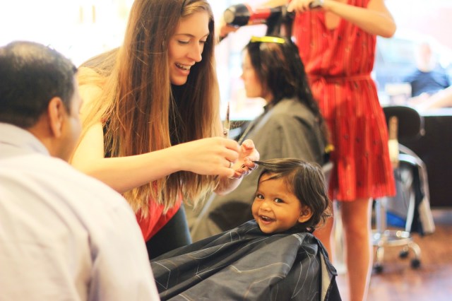 Asha's first haircut