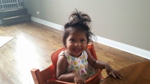Asha with crazy hair