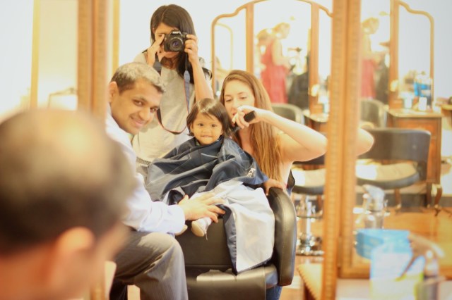 Asha's first haircut