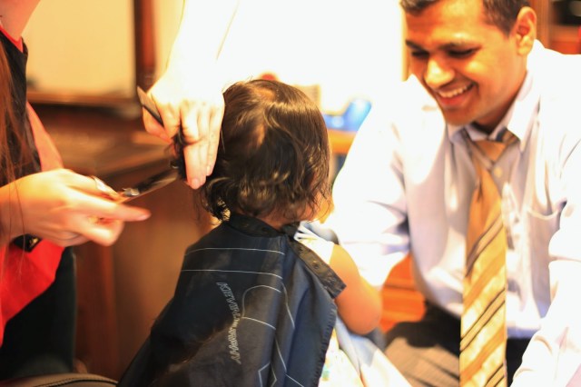 Asha's first haircut