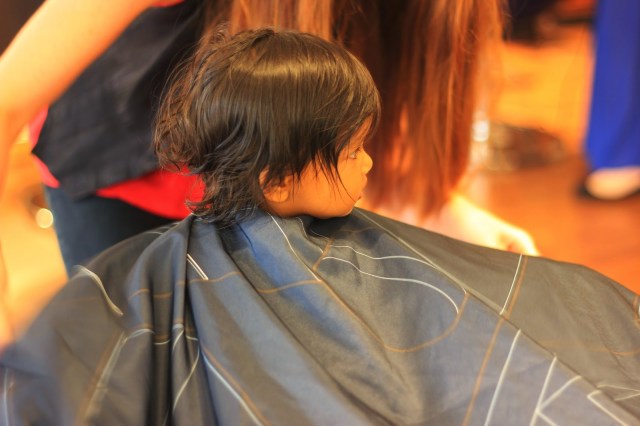 Asha's first haircut