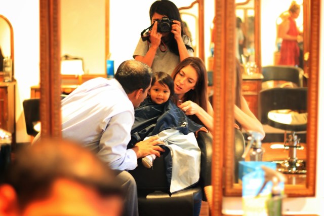 Asha's first haircut