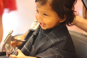 Asha's first haircut