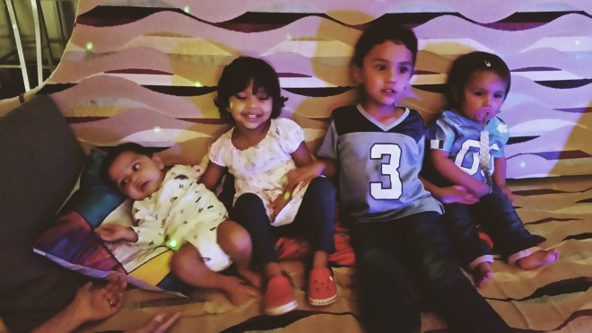 Arjun, Asha, Naveen, Neela. Homecoming weekend 2015