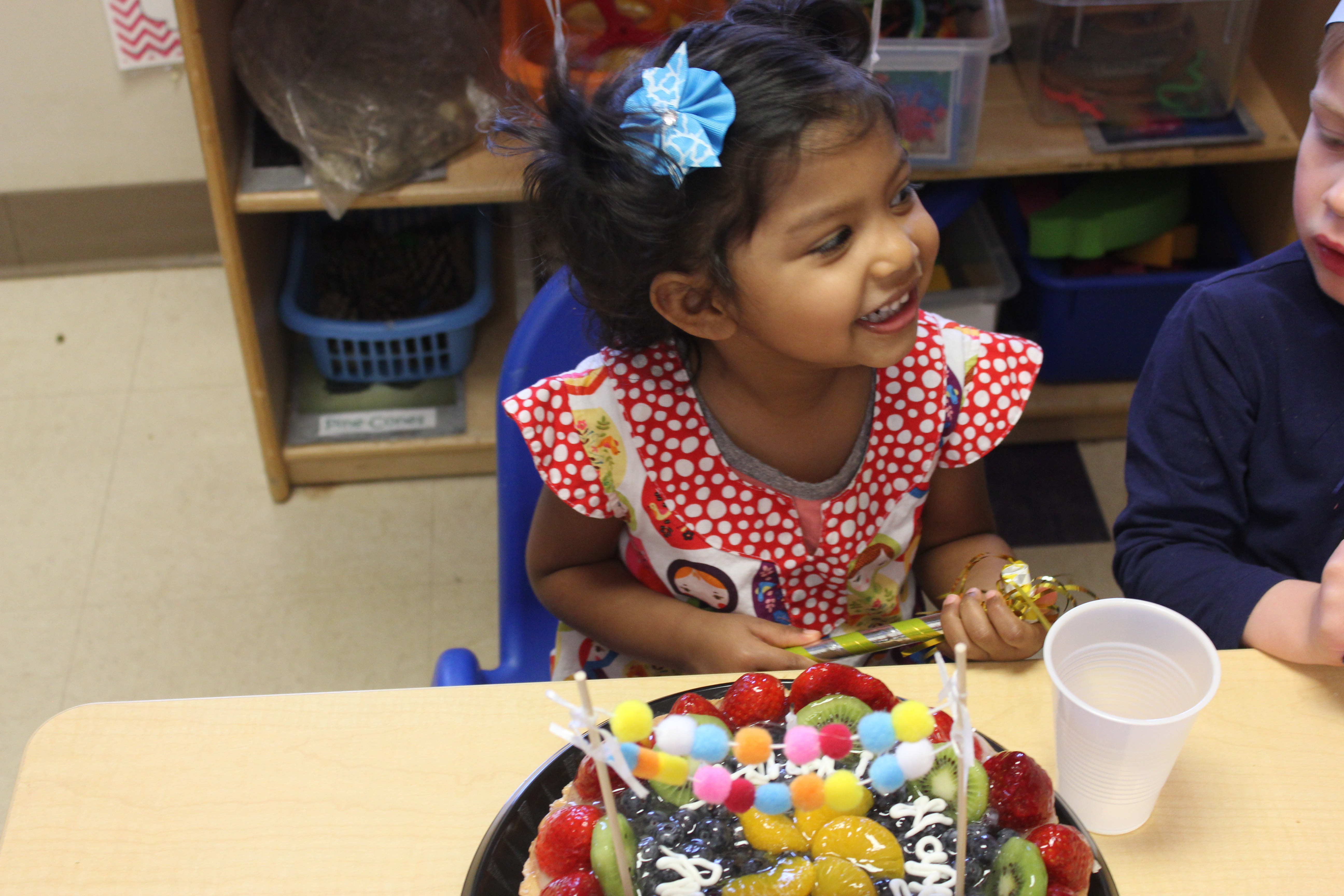 Asha's third birthday celebrations at her school in Raleigh, NC