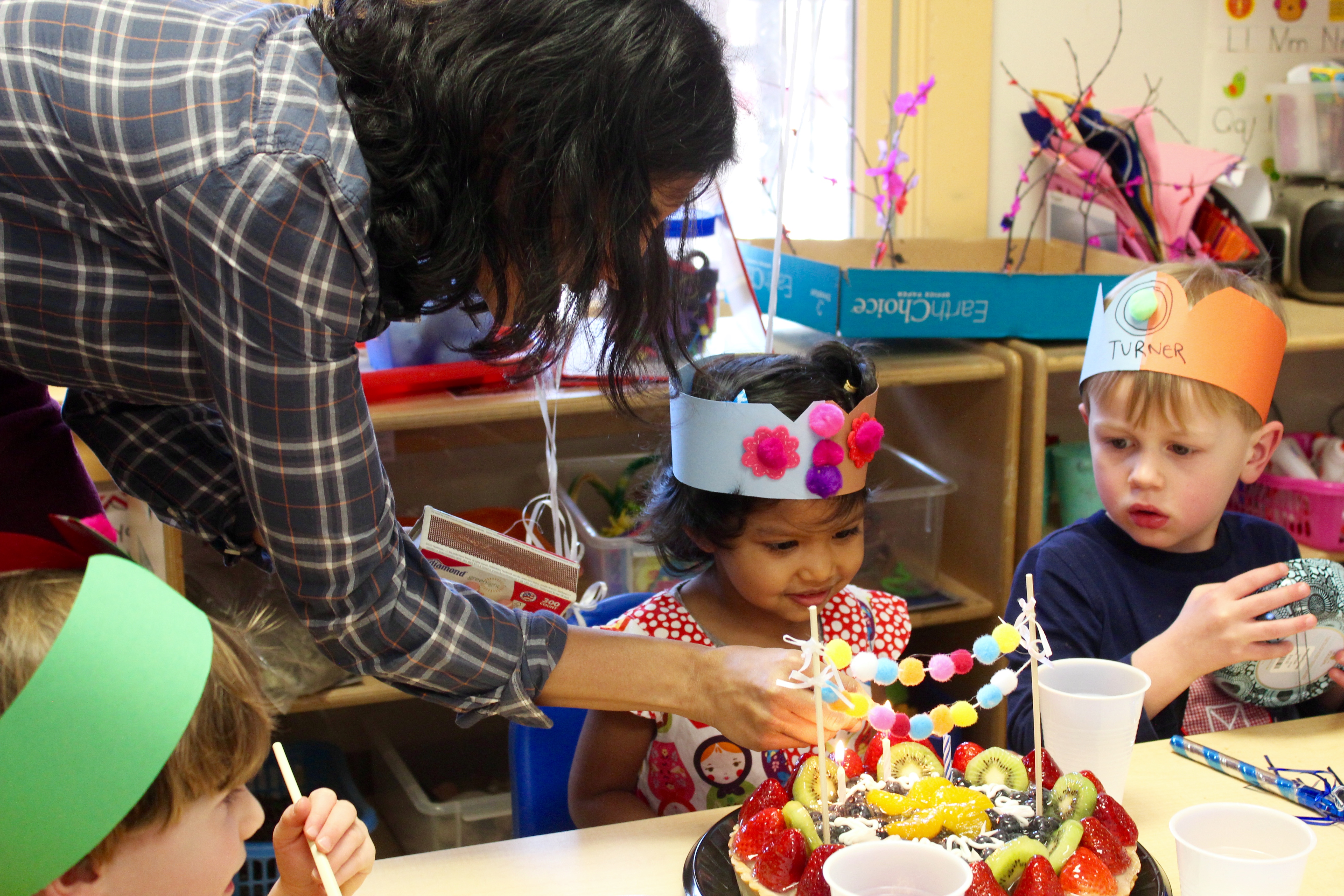 Asha's third birthday celebrations at her school in Raleigh, NC