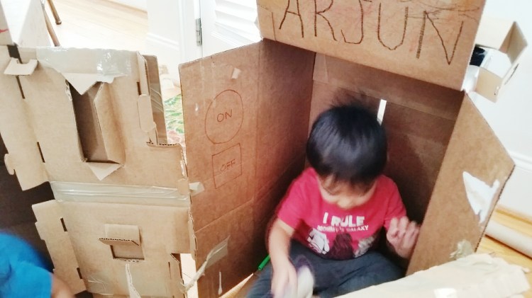 cardboard spaceship